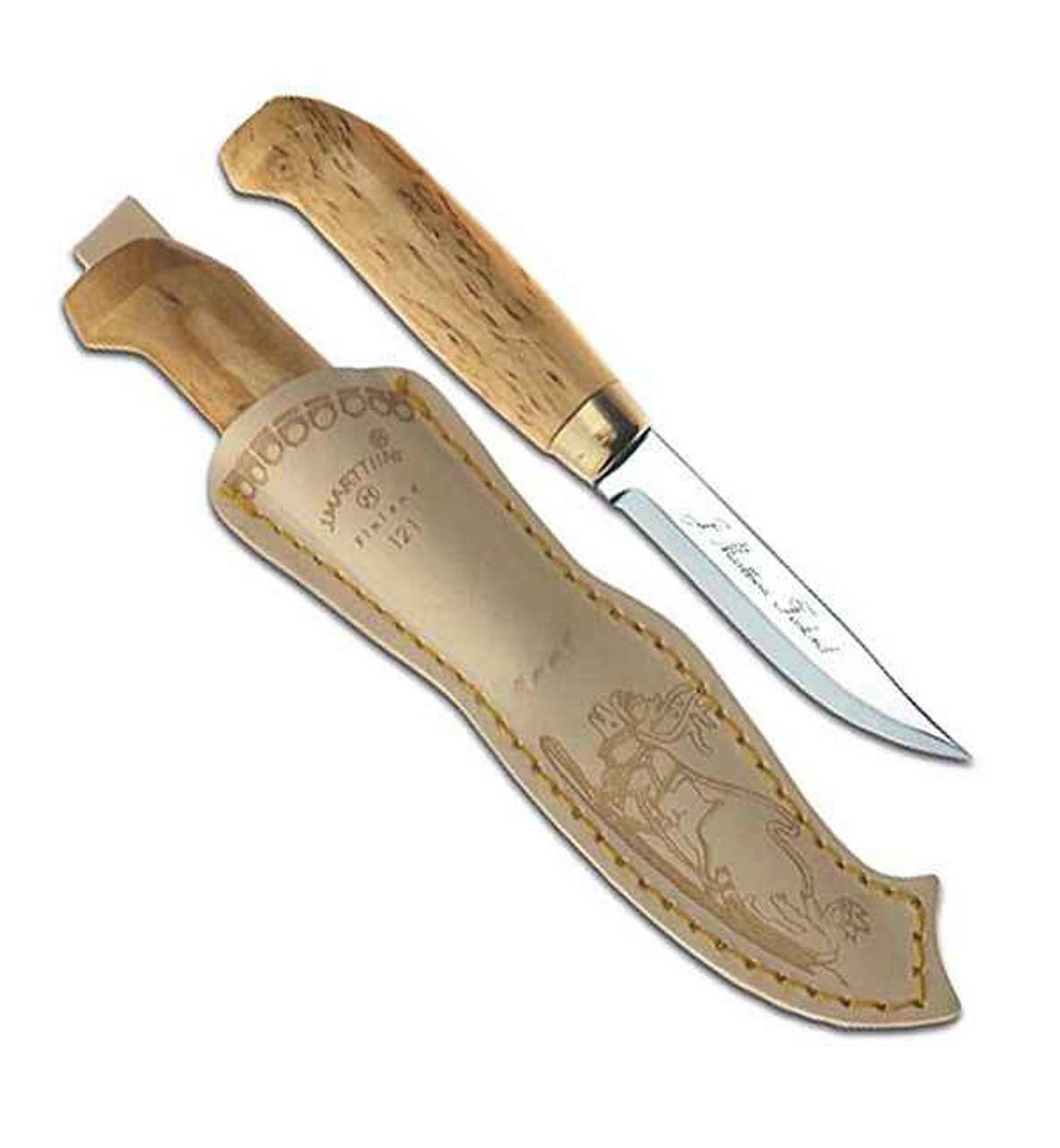 Marttiini Lynx Knife Fixed Blade, Stainless, Curly Birch Handle