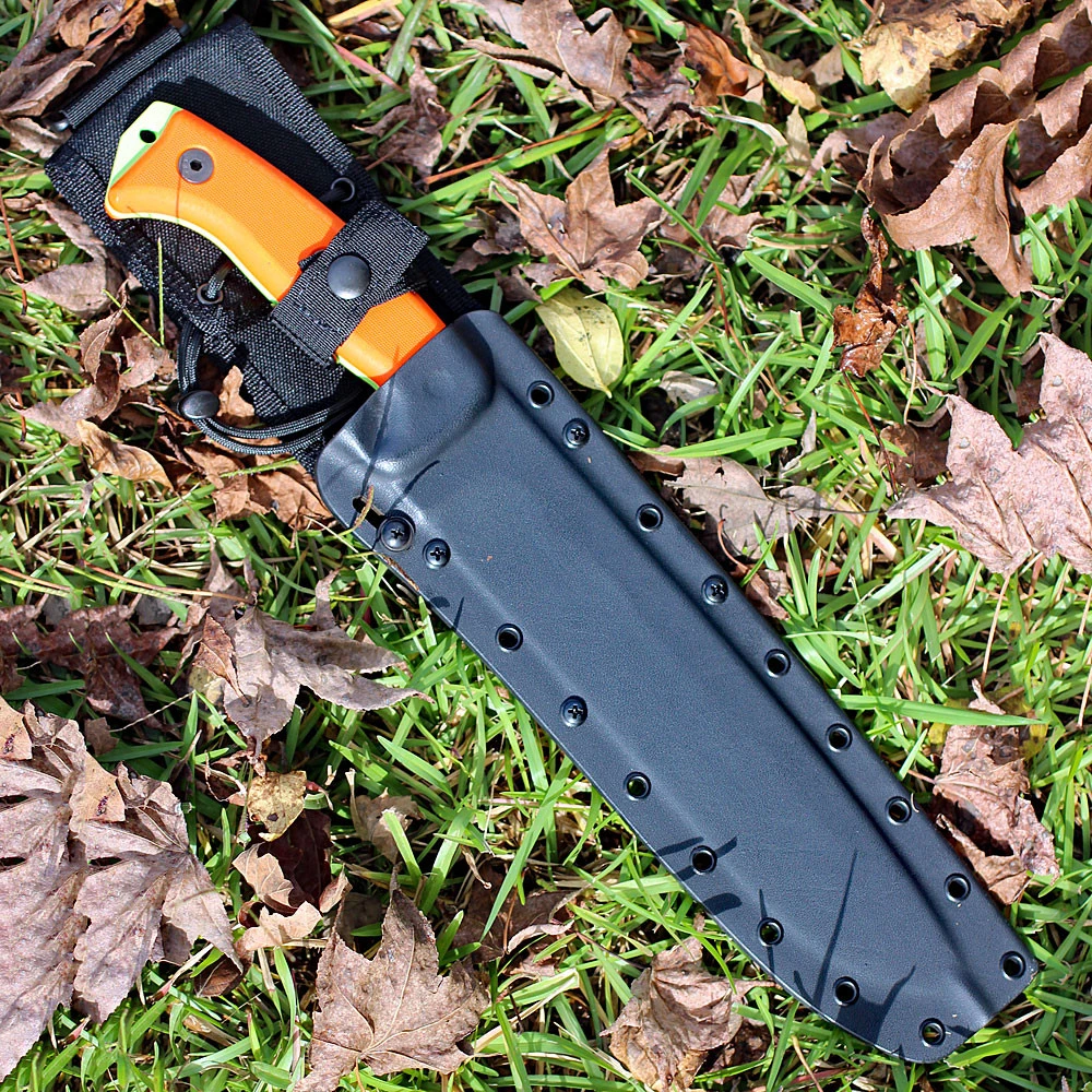 ESEE Junglas Orange Micarta Sheathed Right View