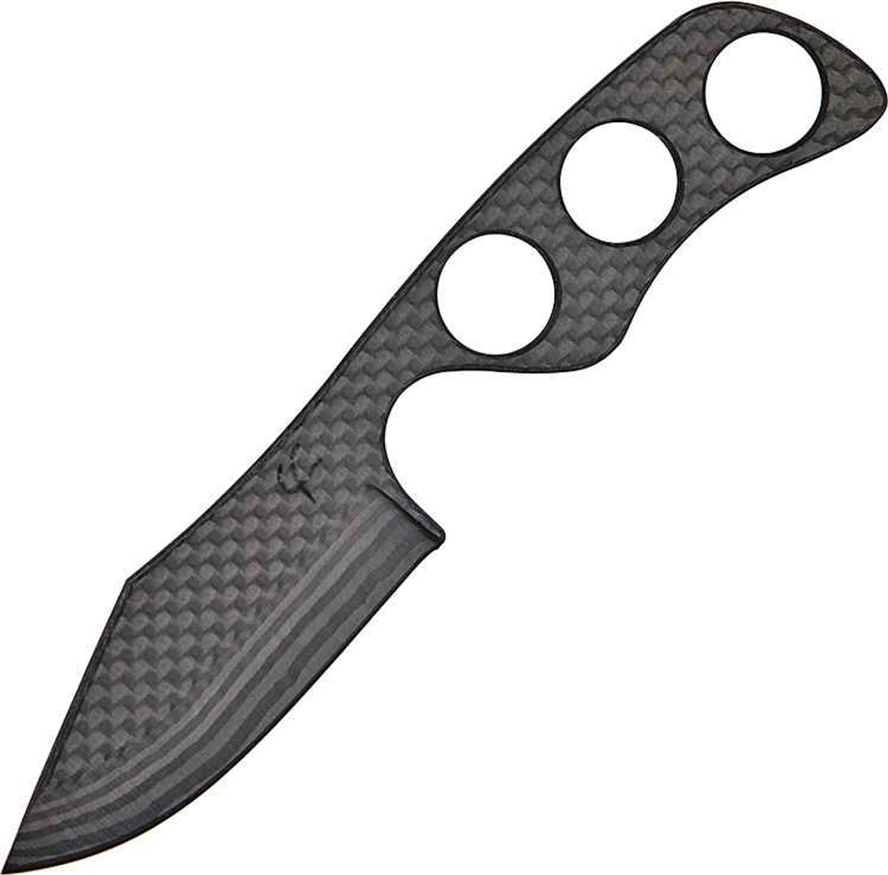 Fred Perrin Le Bowie Carbone Neck Knife, Carbon Fiber Construction Blade, Skeletonized Handle