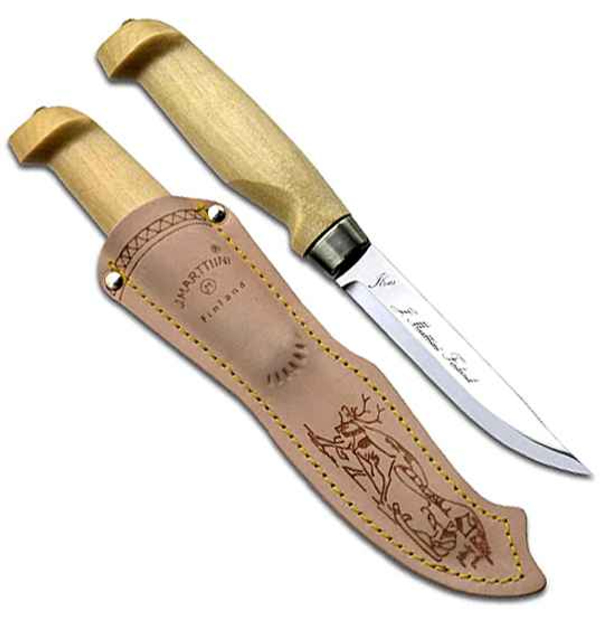 Marttiini Lynx Knife 129, Stainless, Varnished Birch Handle