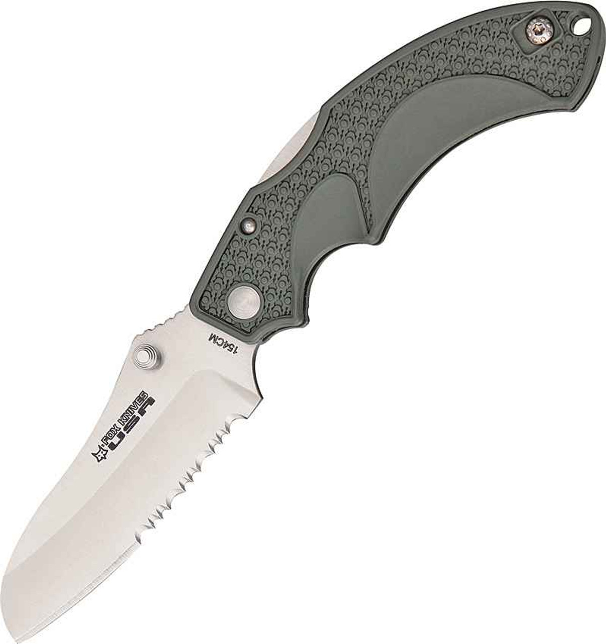 FOX Knives USA Vitale Folder, 154CM Stainless, Sage Green G-10 Handle
