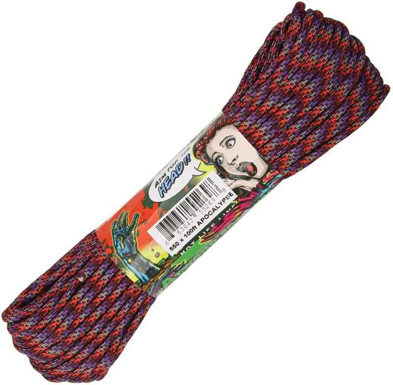 Parachute Cord Apocalypse - Zombie Edition. (Black, purple, gray and red). 100 ft.