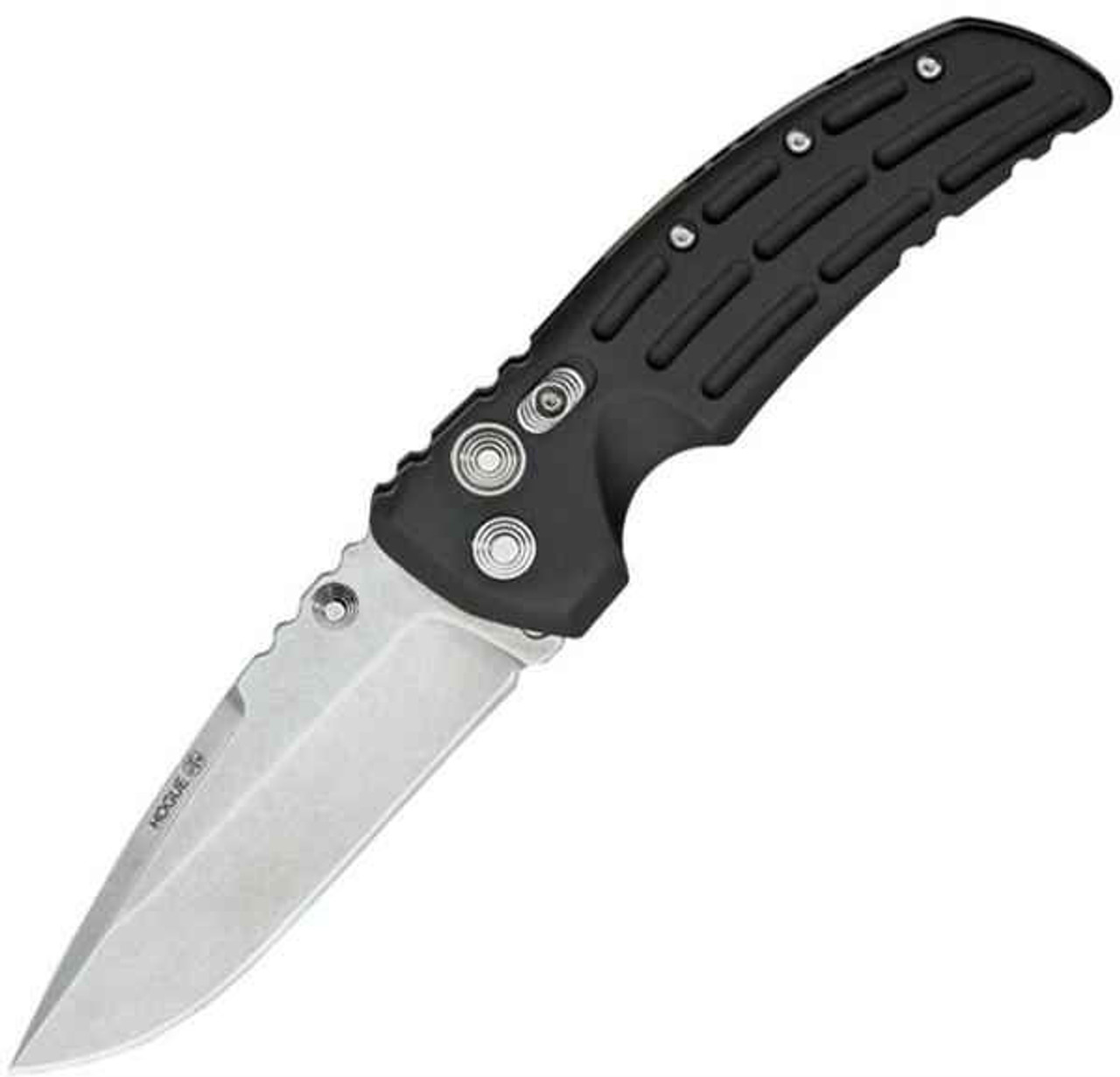 Hogue EX01 Medium Tactical (HO34170) 3.5" CPM-154CM Stonewashed Drop Point Plain Blade, Black Sculpted Aluminum Handle