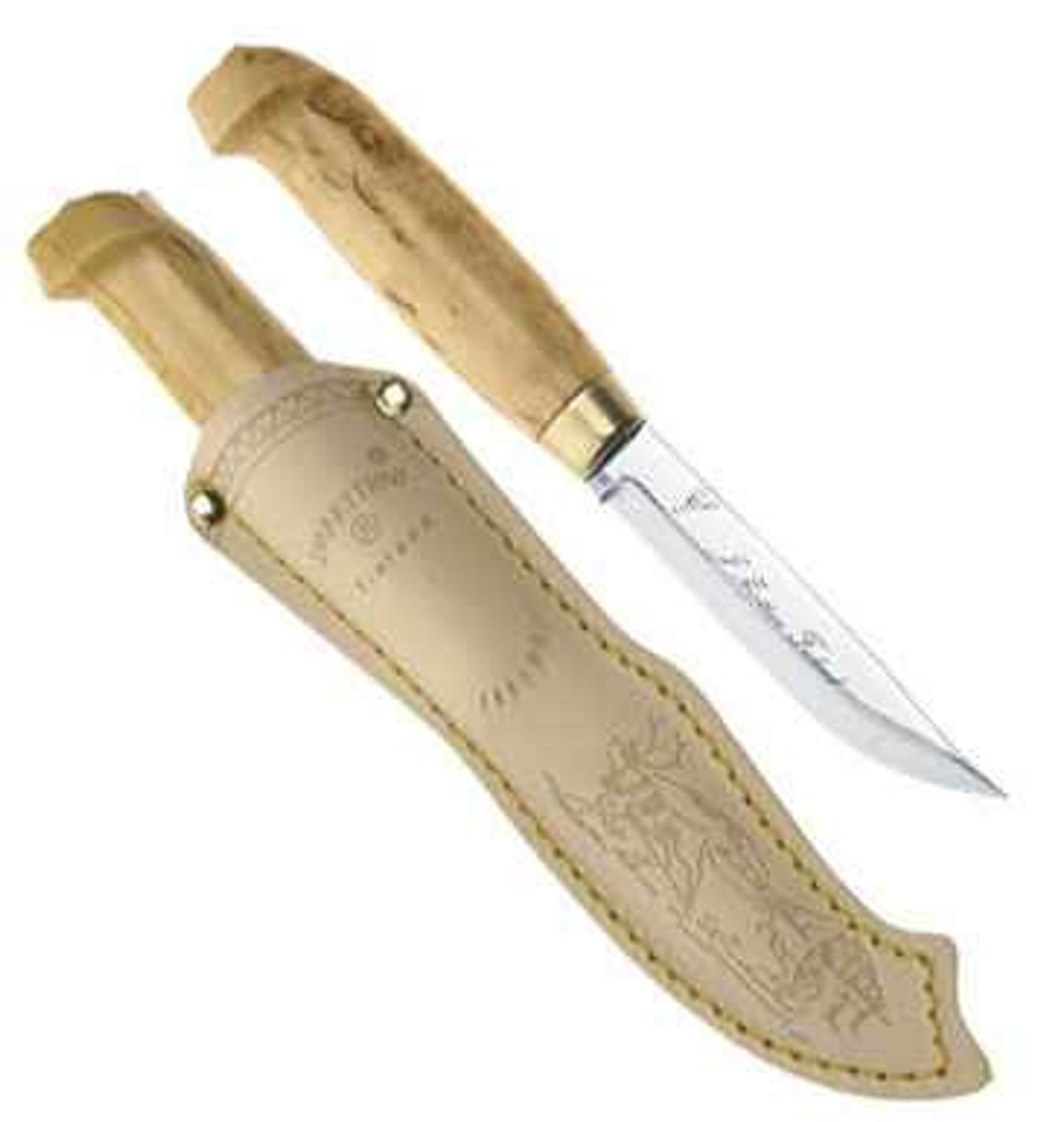 Marttiini Lynx Knife 131, Curly Birch Handle w/ Varnish Finish