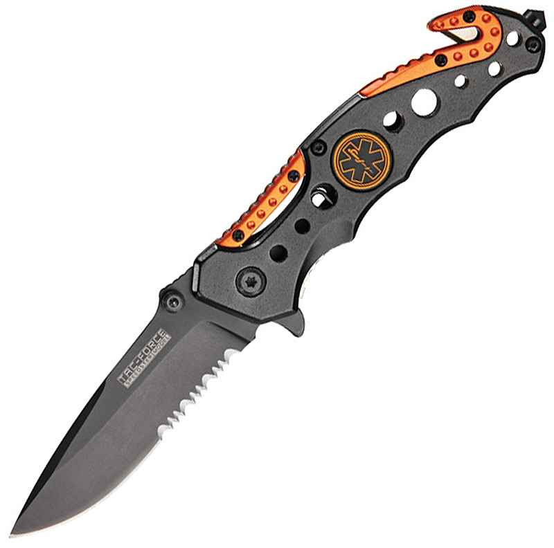 Tac Force A/O Speedster, Stainless Blade, EMT Shield Orange Accent