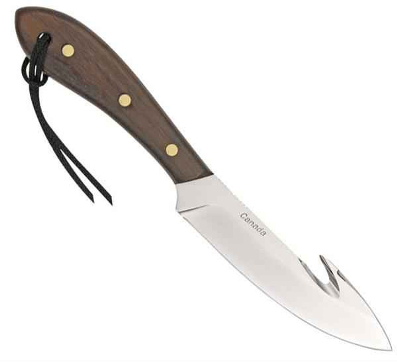 Grohmann Survival Knife w/Guthook , Natural Rosewood, Plain Edge