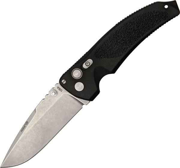 Hogue EX-03 (HO34350) 4" CPM-154CM Stonewashed Drop Point Plain Blade, Black GFN Handle