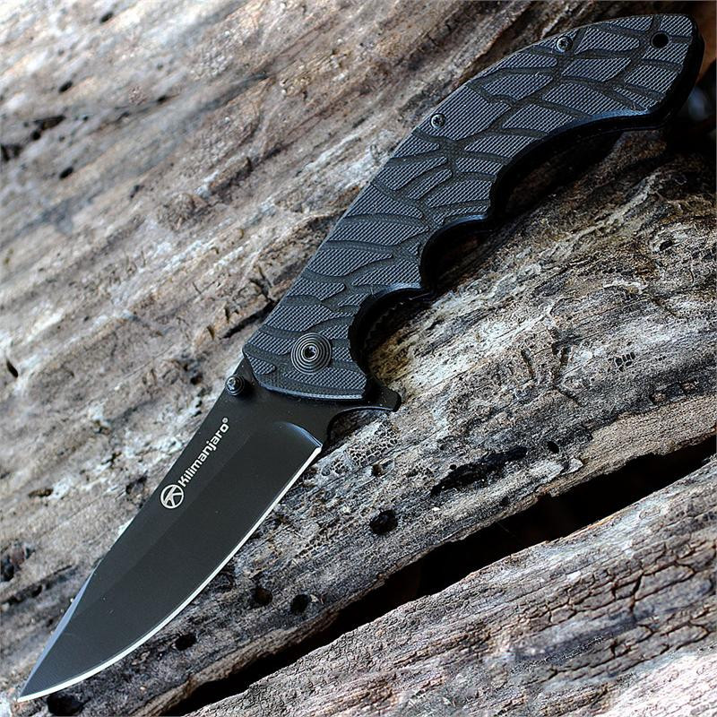 Kilimanjaro, 910083, Makazi folder, 3 in. Drop Point Black Blade