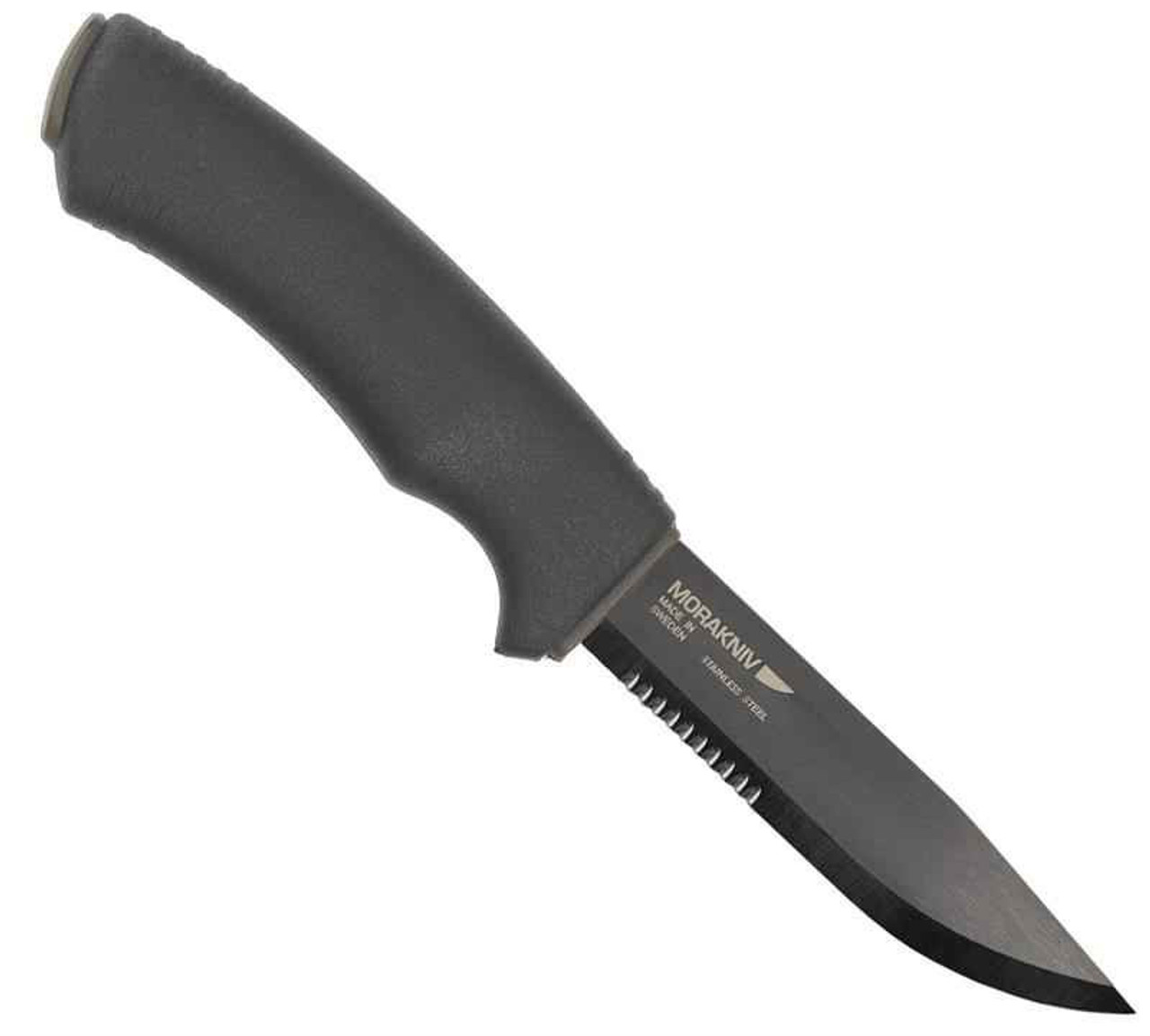 Mora Knives Tactical SRT Fixed Blade, Stainless Steel, Black Rubber Handle