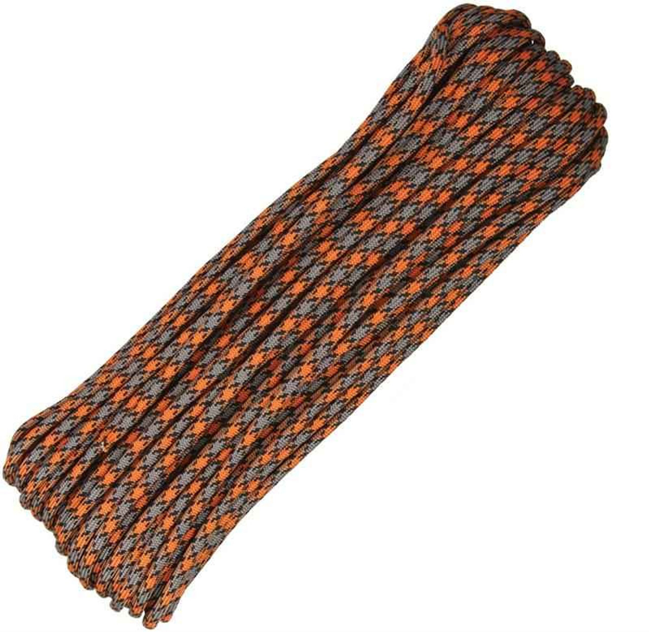 Parachute Cord Rust - (Orange, black and gray). 100 ft. length.