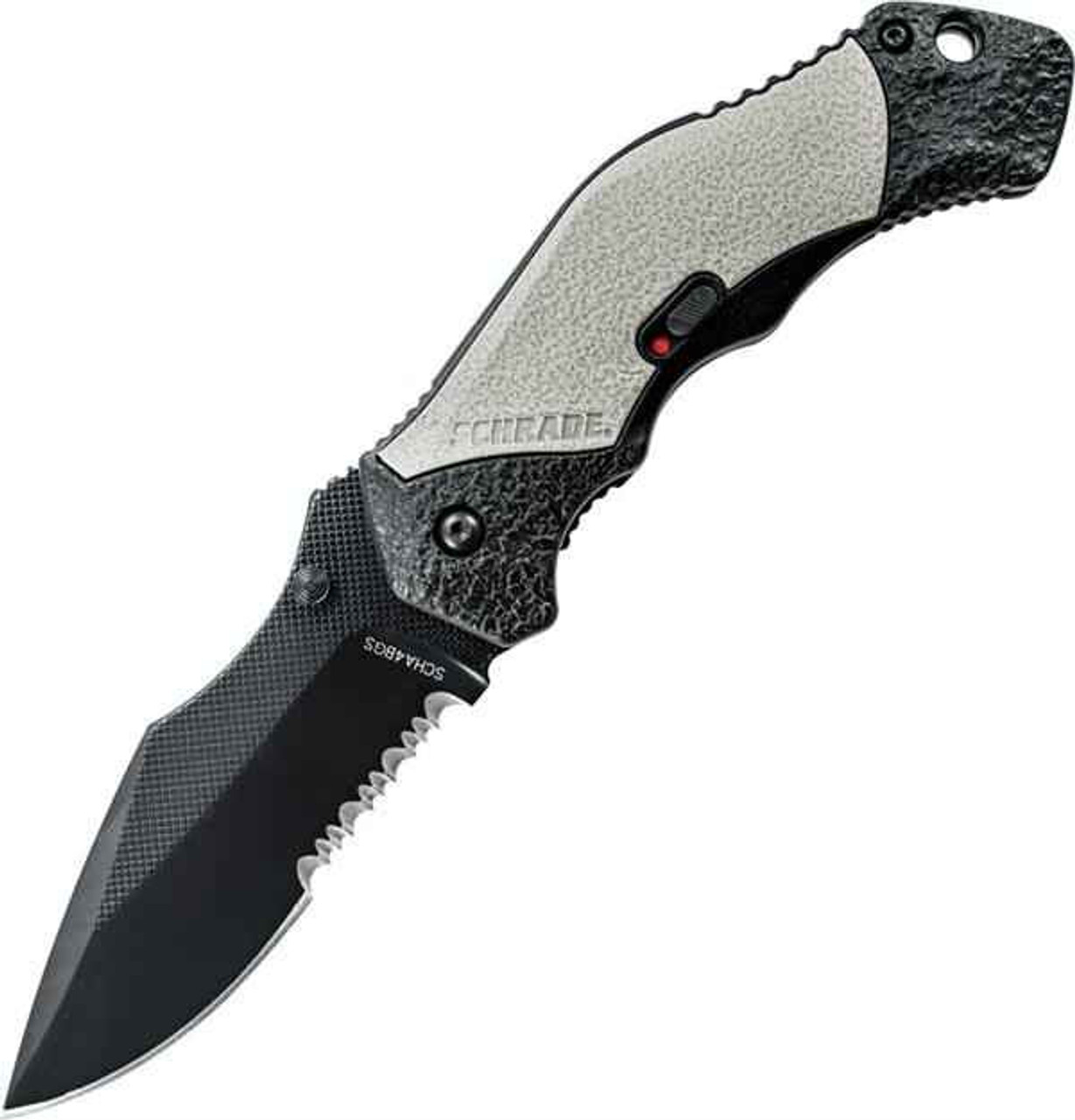 Schrade MAGIC, Black Blade, Gray Rubber Insert, Combo Edge