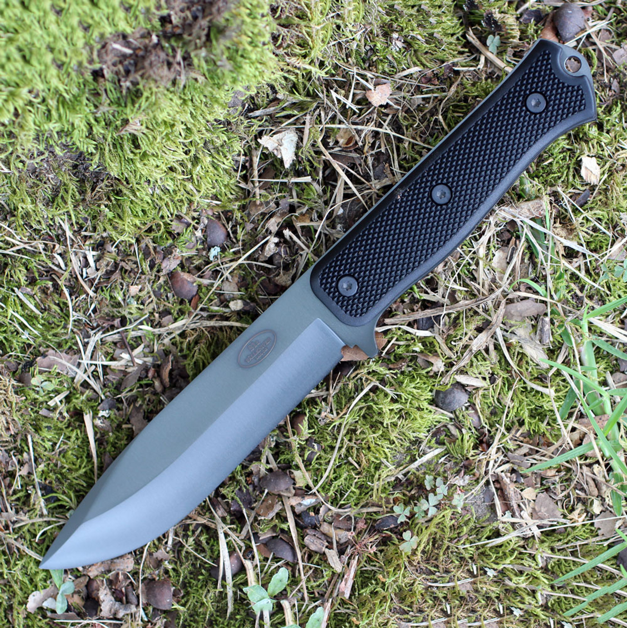 Fallkniven S1X Survival Knife (FNS1XB) 5" Black Tungsten DLC Coated Laminate Cobalt Steel Drop Point Plain Blade, Black Textured Thermorun Handle, Black Zytel Sheath