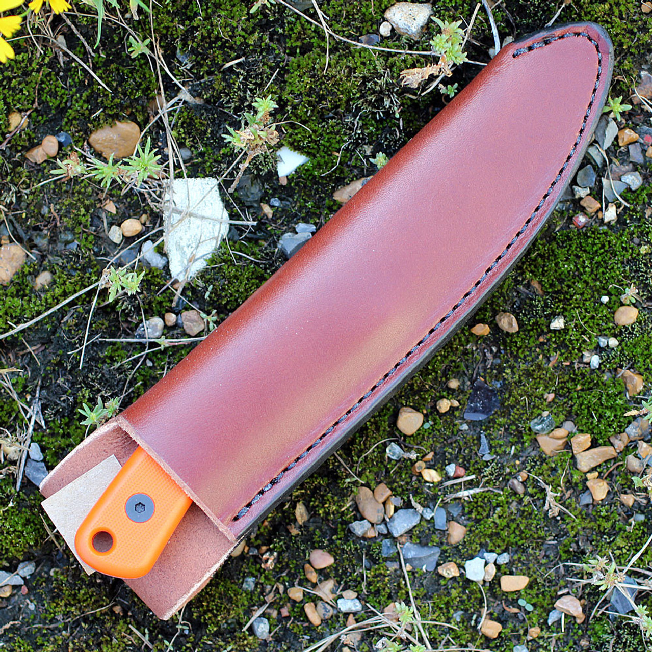 ESEE-Ashley Game Knife Fixed Blade Knife (ESEE-AGK-OR)- 3.5" Black Oxide 1095 Drop Point Blade, Orange G-10 Handle