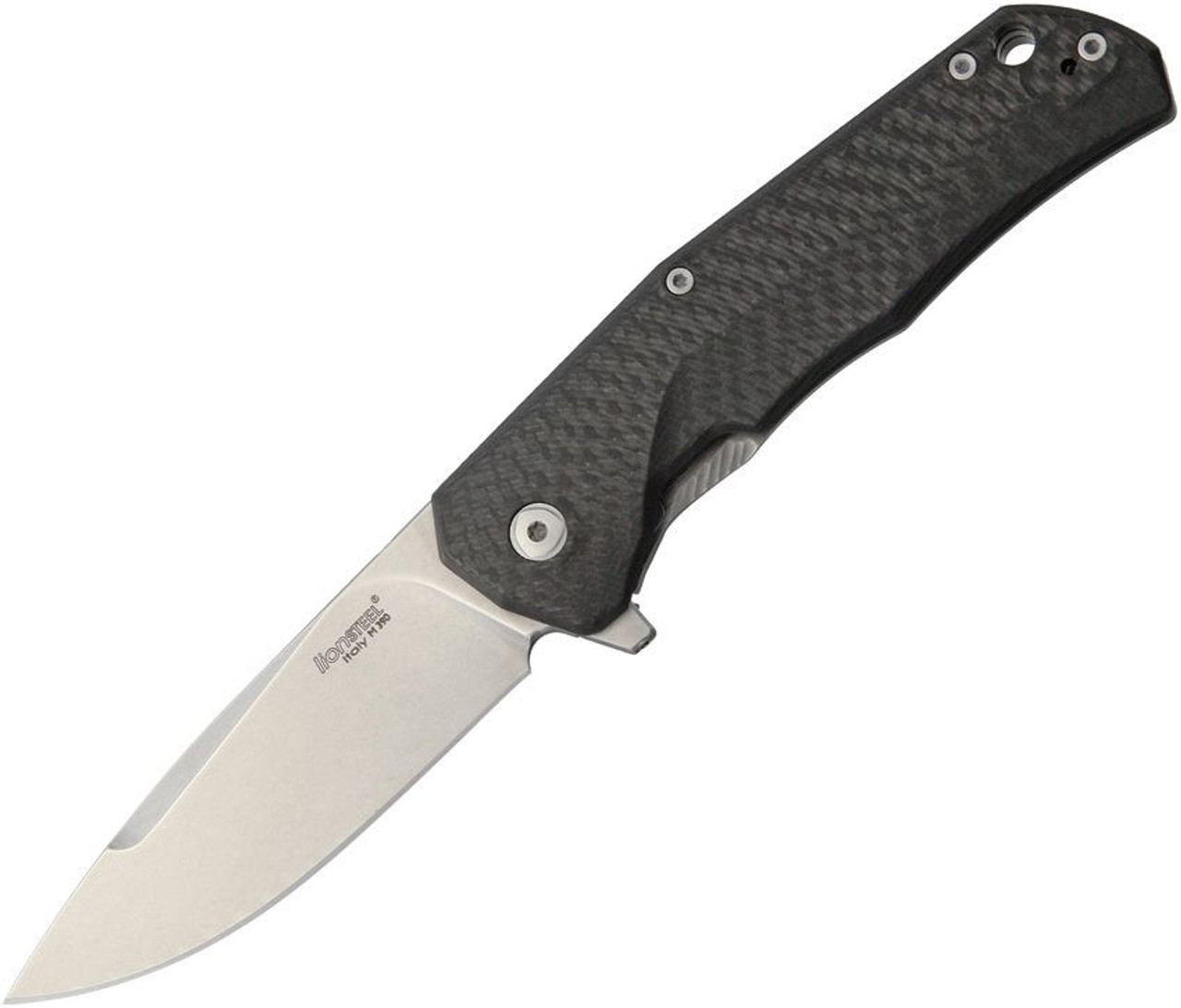 Lion Steel T.R.E. Carbon Fiber, 2.91" M390 Satin Blade, Carbon Fiber/Titanium Handle
