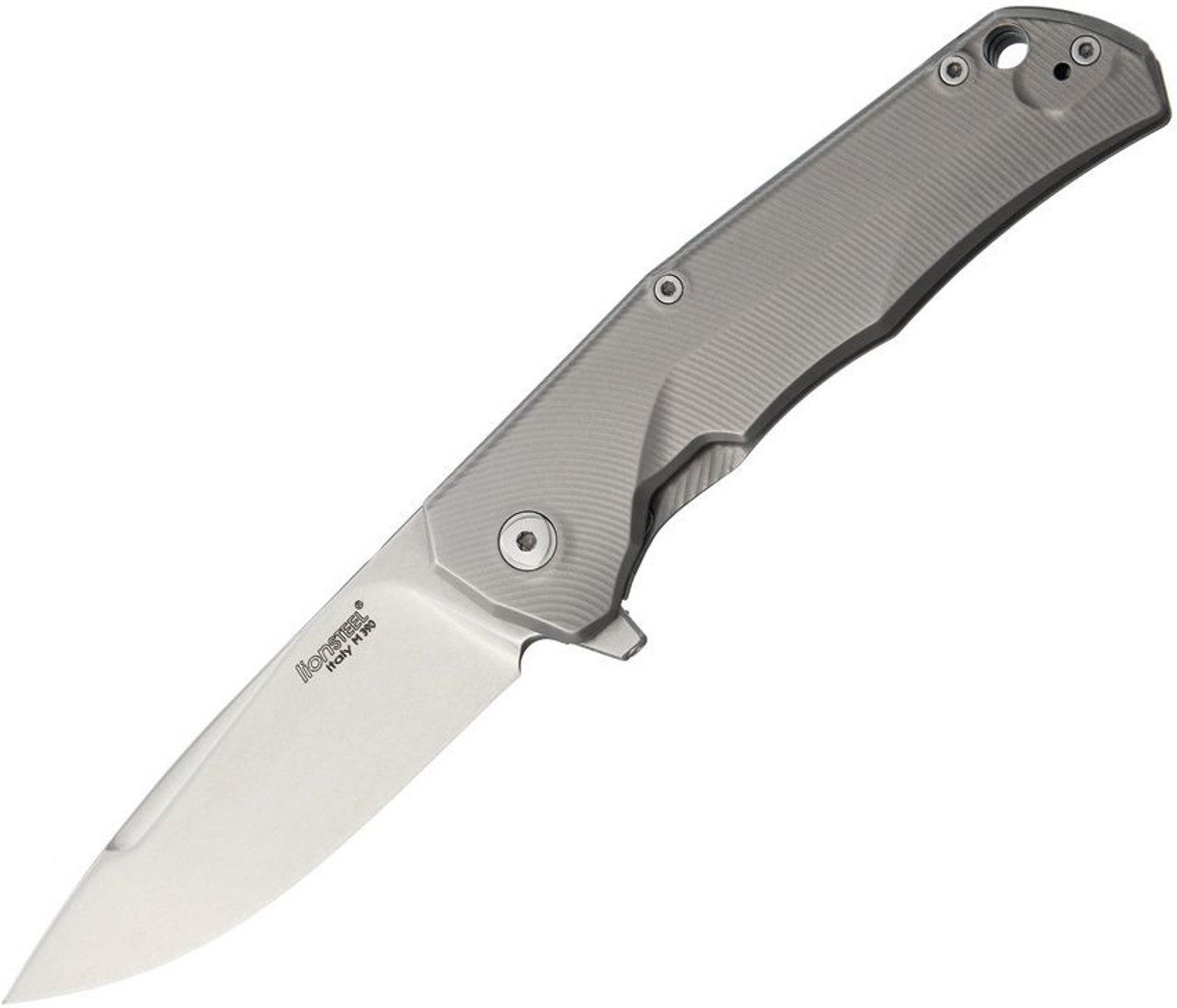 Lion Steel T.R.E. Blue Titanium, 2.91" M390 Satin Blade, Titanium Handle