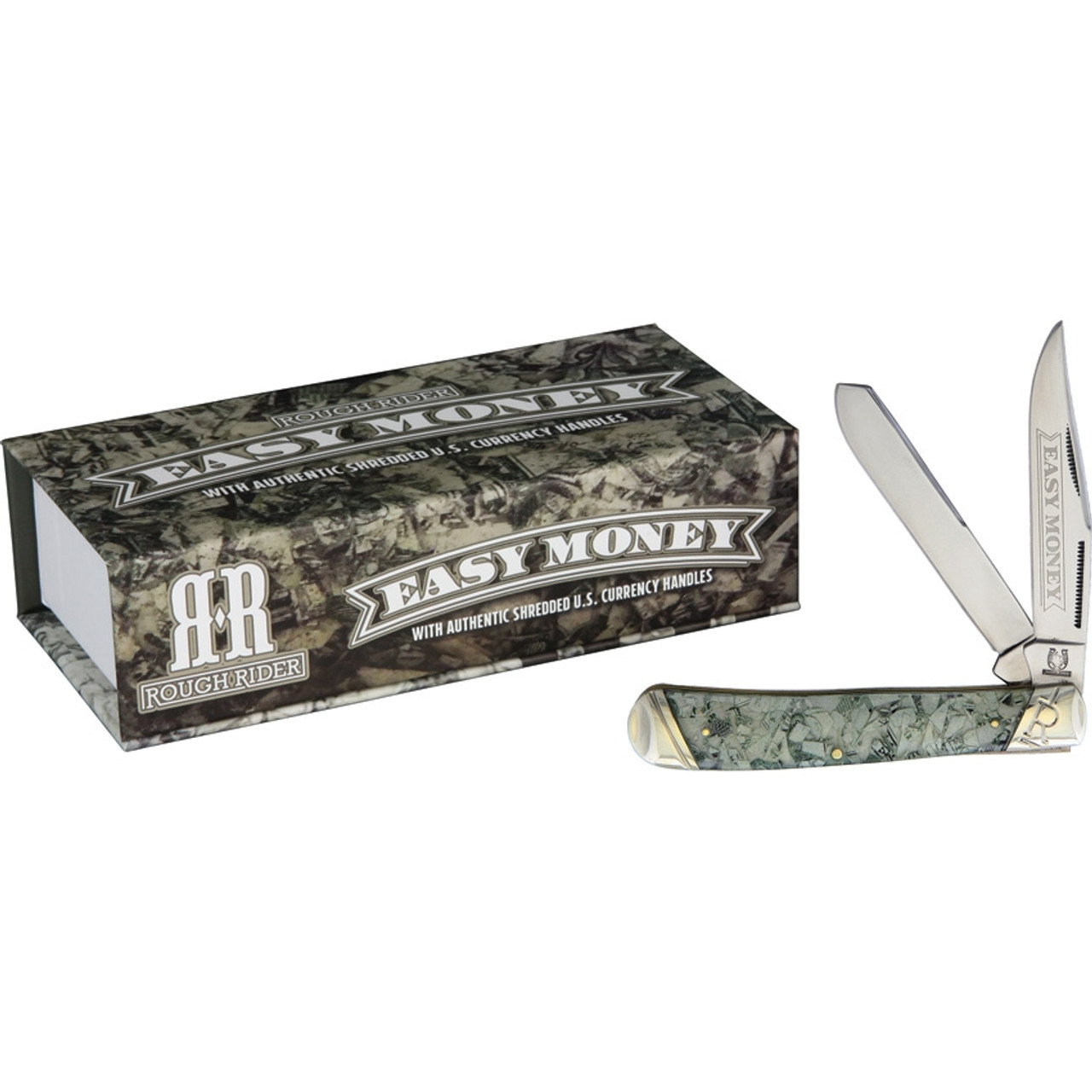 Rough Ryder RR1884 Easy Money Trapper, Stainless Steel, Acrylic Handle