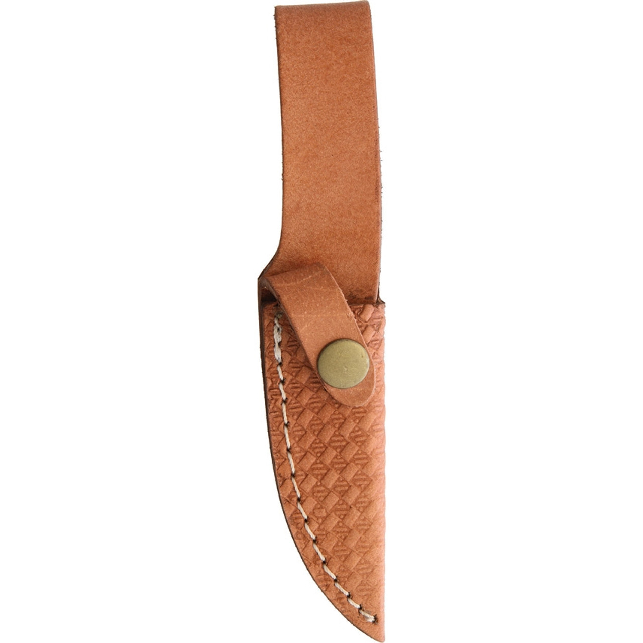 Rough Ryder Short Skinner Leather Wrapped, RR1636, 3.5" Satin Stainless Skinner Blade, Brown Stacked Leather Handle