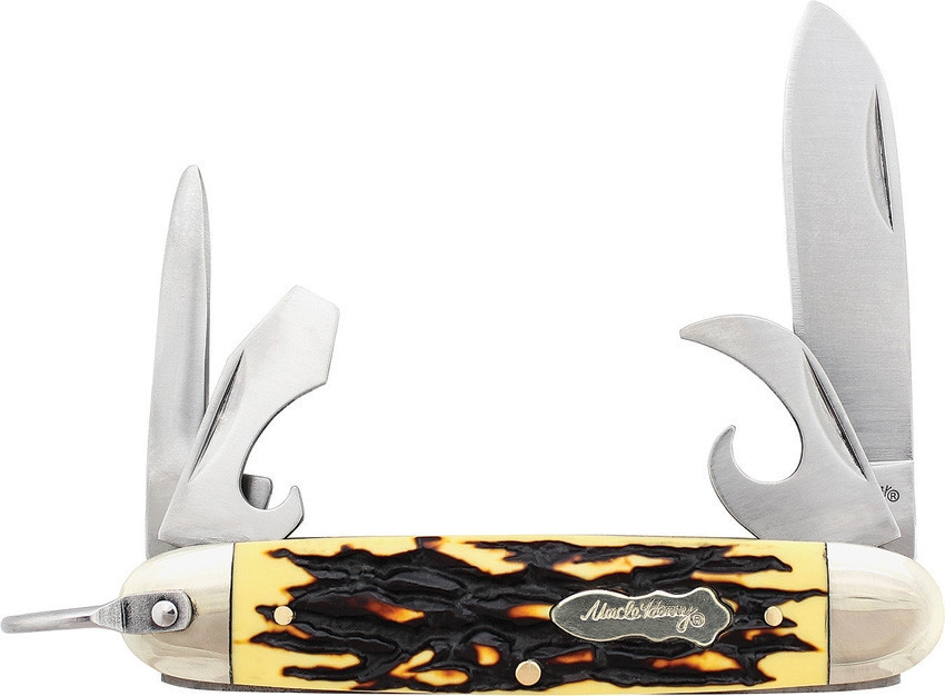 Schrade SCH23UH Uncle Henry Traditional Scout, Stainless Steel, Brown Jigged Delrin Handle