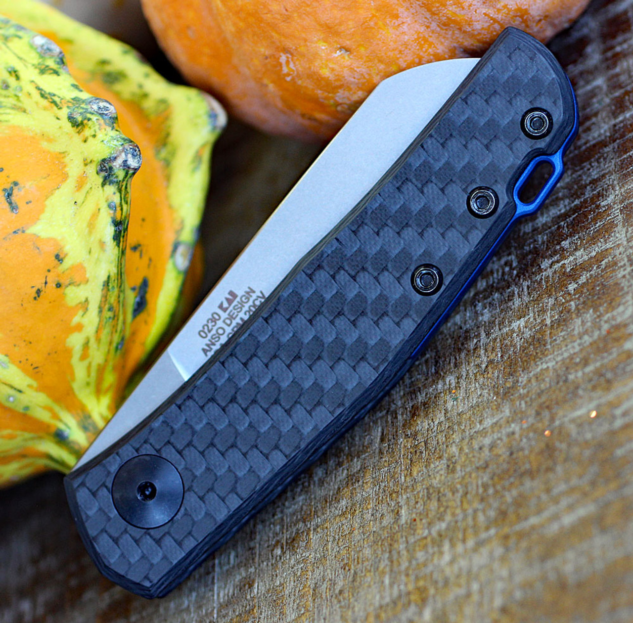 Zero Tolerance 0230, 2.6" CPM 20CV Stonewash Blade, Carbon Fiber Handle