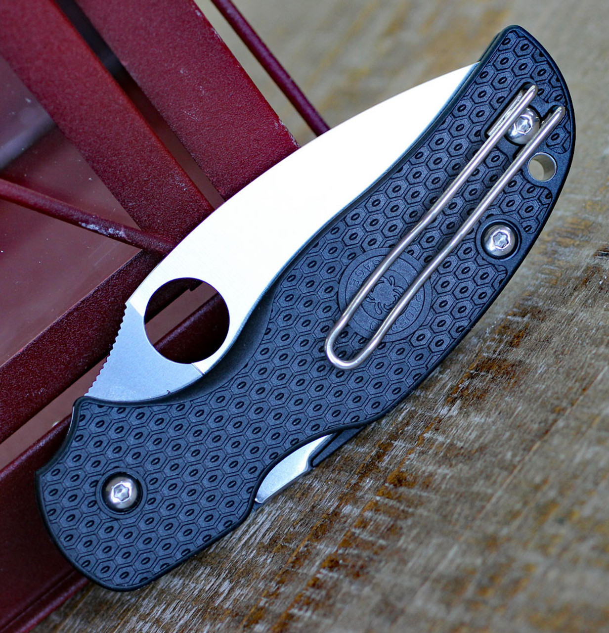 Spyderco C123PBK Sage 5 Lightweight, 3.00" CPM S30V Plain Blade, FRN Handle