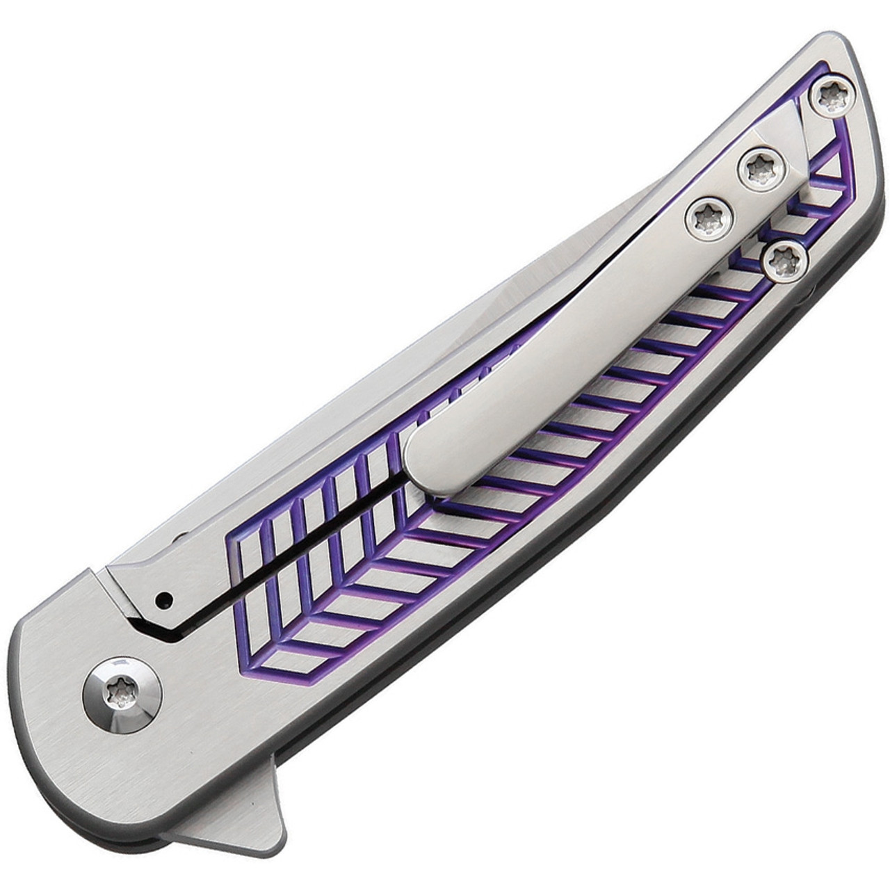 Alliance Designs ALS1P Scout Framelock Purple, 2.4" RWL34 Plain Blade, Anodized Handle