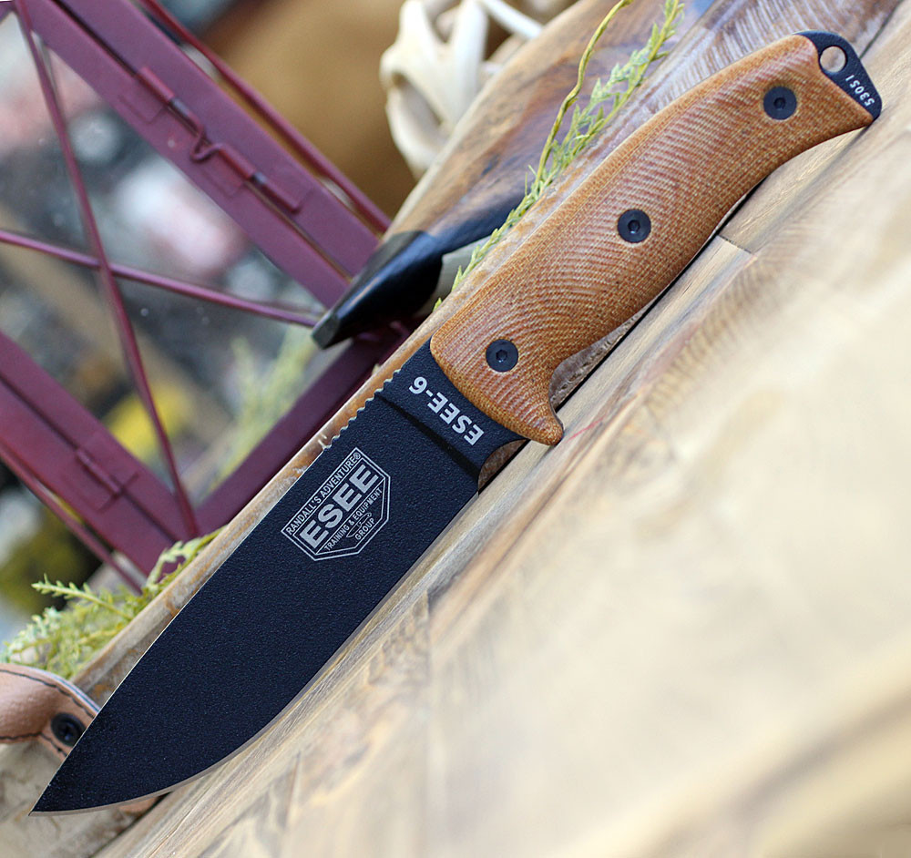 ESEE3 3PMS35V001, 3.88" S35VN Stonewash Plain Blade, Black G10 3D Handle