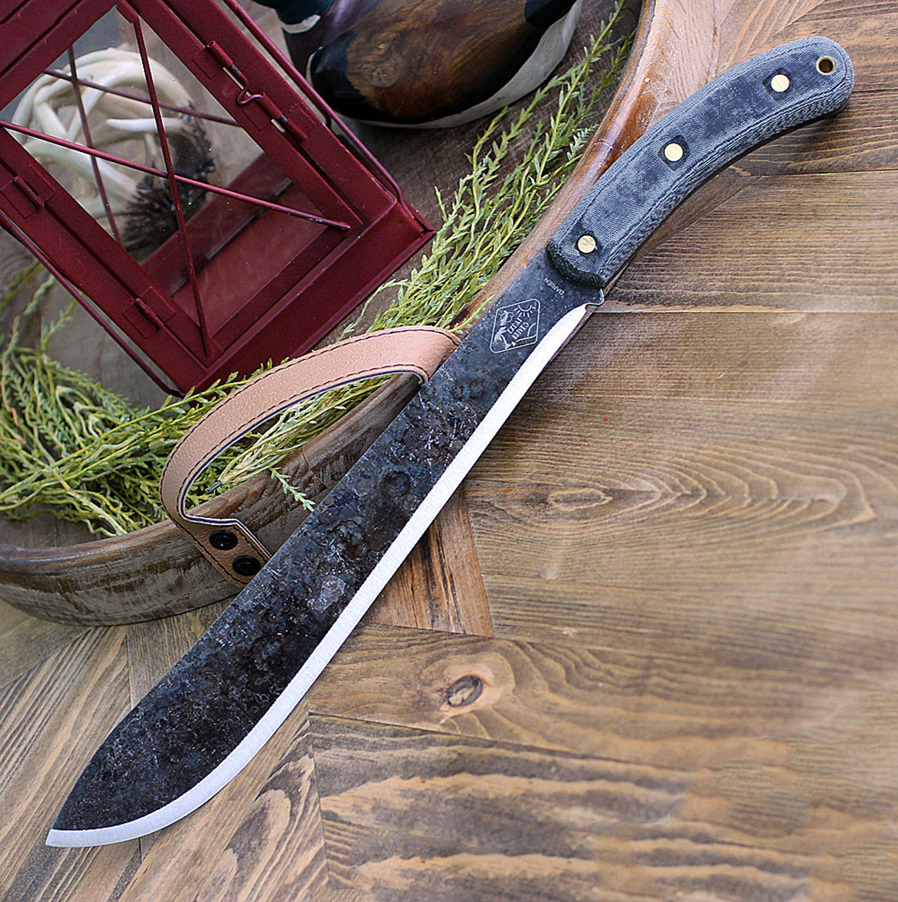 ESEE-Expat Darien Machete Fixed Blade Machete (ESEE-DARIEN)- 12.38" Black Oxide 1075 Drop Point Blade, Black Micarta Handle