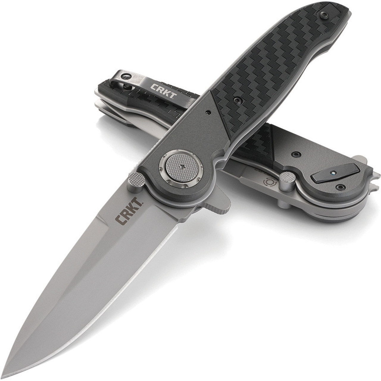 CRKT M40 Deadbolt (CRM4003) 3.5" 1.4116 Bead Blasted Spear Point Plain Blade, Black Glass Reinforced Nylon Handle with Stainless Steel Bolsters