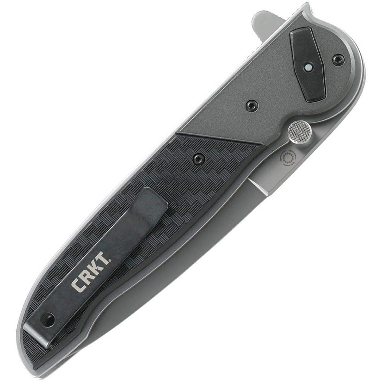 CRKT M40 Deadbolt Lock Veff (CRM4015) 4" Veff Serrated 1.4116 Stainless Steel Spear Point Partially Serrated Blade, Black Glass Reinforced Nylon Handle with Stainless Steel Bolsters