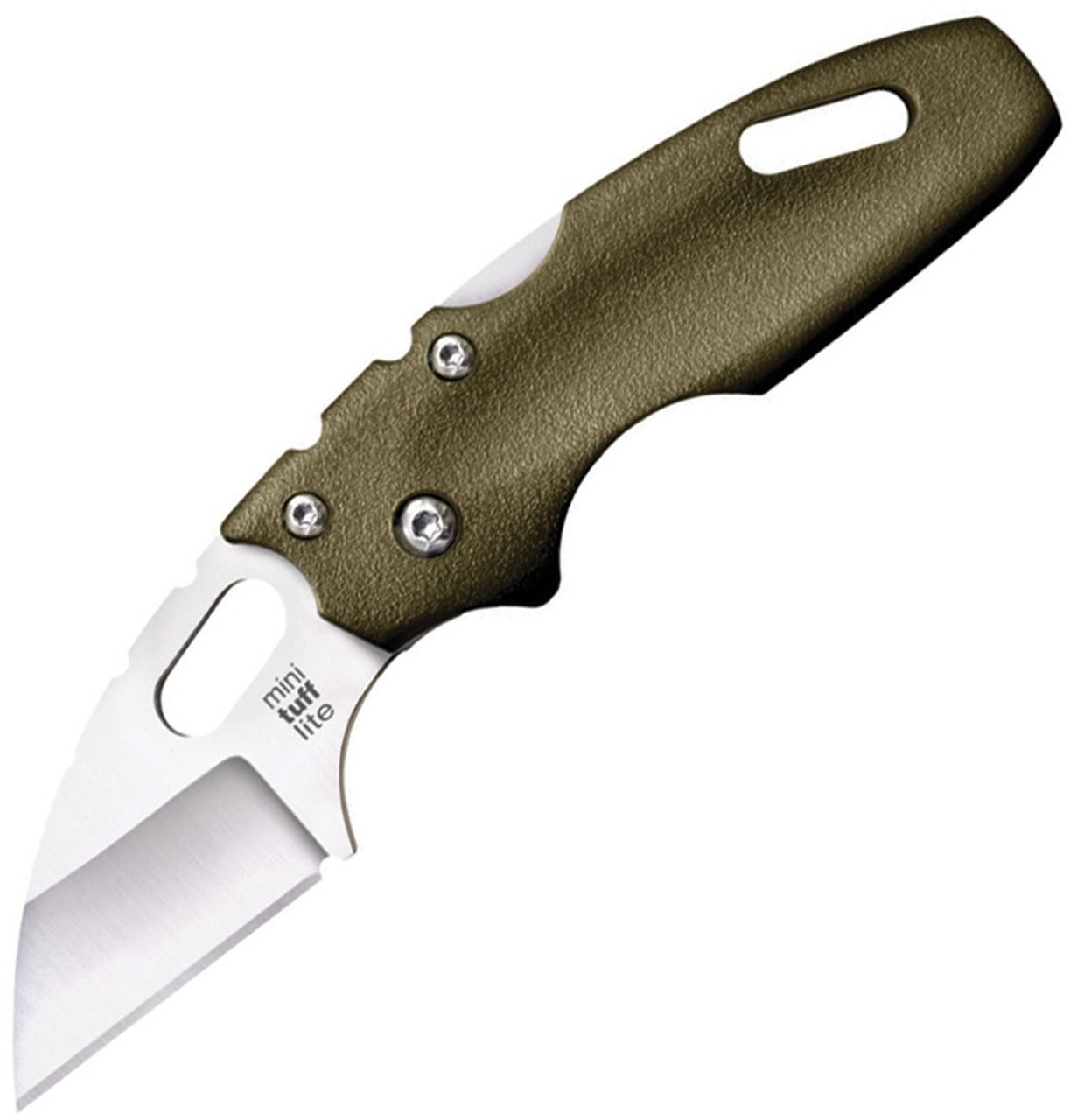 Cold Steel Mini Tuff Lite OD Green CS20MTGD, 2" 4034SS Plain Blade, OD Green Griv-Ex Handle