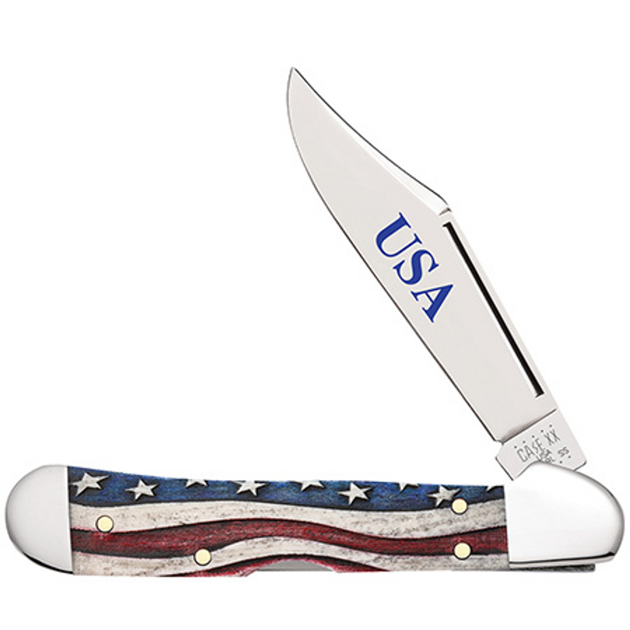 Case Mini Copperlock 64141 Star Spangled Natural Bone Handle (61749L SS)