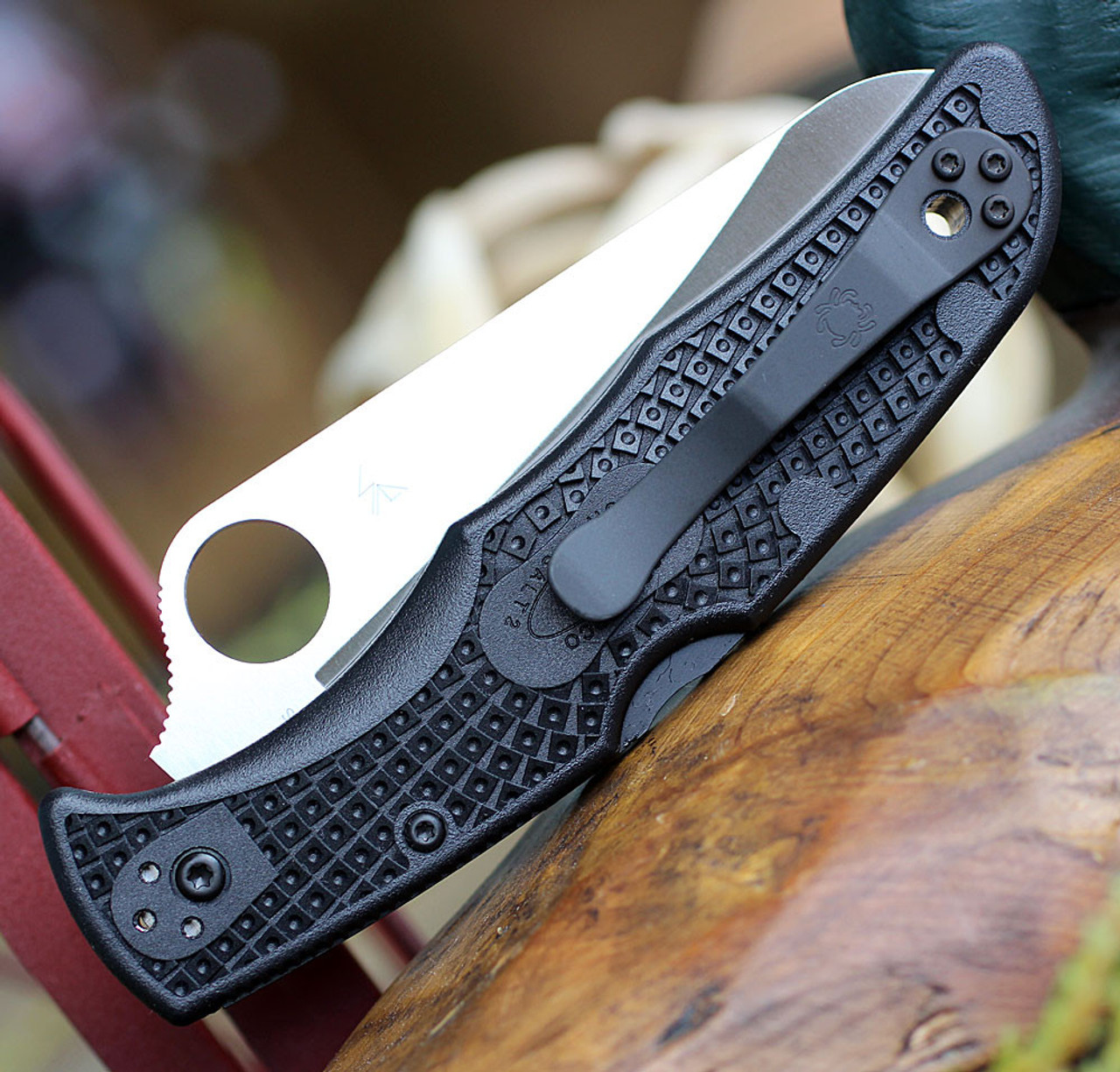 Spyderco Pacific Salt 2 C91PBK2, 3.78" H1 Steel Satin Plain Blade, Black FRN Handle