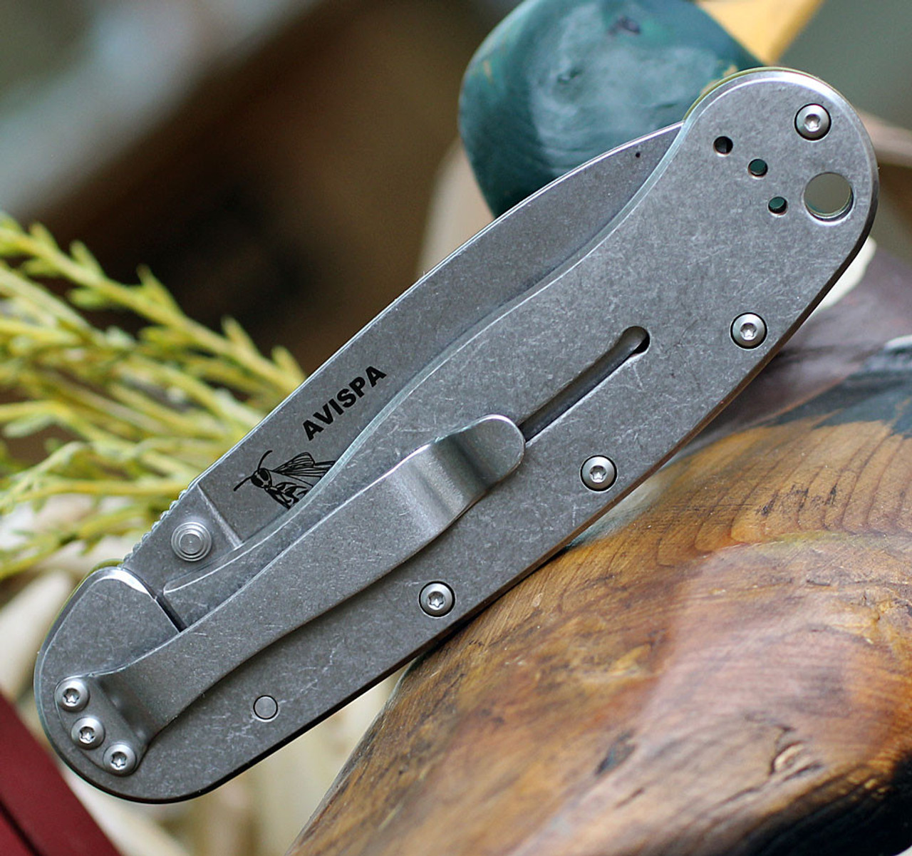 Esee Avispa Framelock SK5 OD BRK1303OD, 3.65" SK5 High Carbon Steel Plain Blade, OD Green Nylon Handles