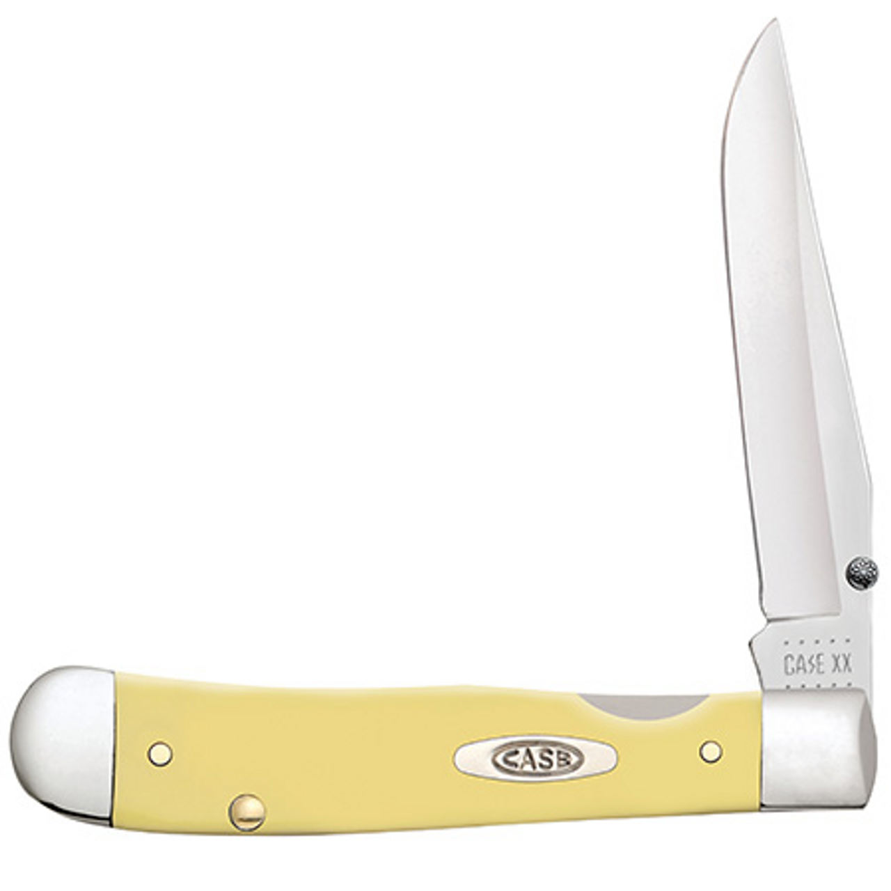 Case Kickstart Trapperlock 81094 Yellow Synthetic Handle with Pocket Clip (3154AC SS)