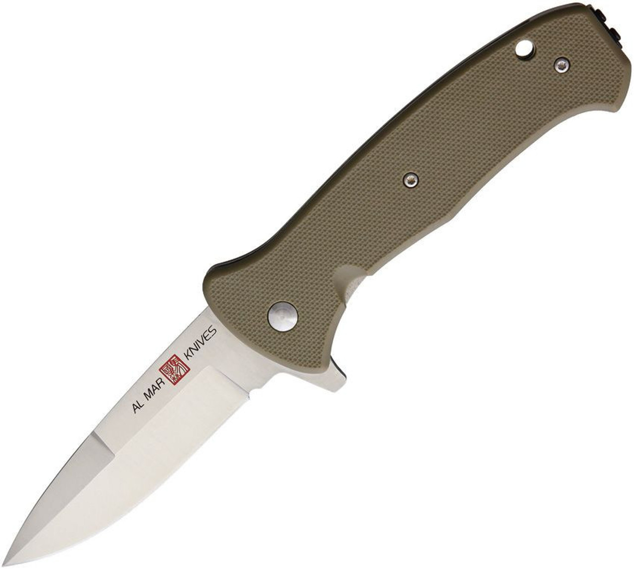 Al Mar SERE 2020 Linerlock A/O AMK2214 - 3.6" 8Cr13MoV Stainless Steel Plain Blade, Coyote Brown FRN Handle