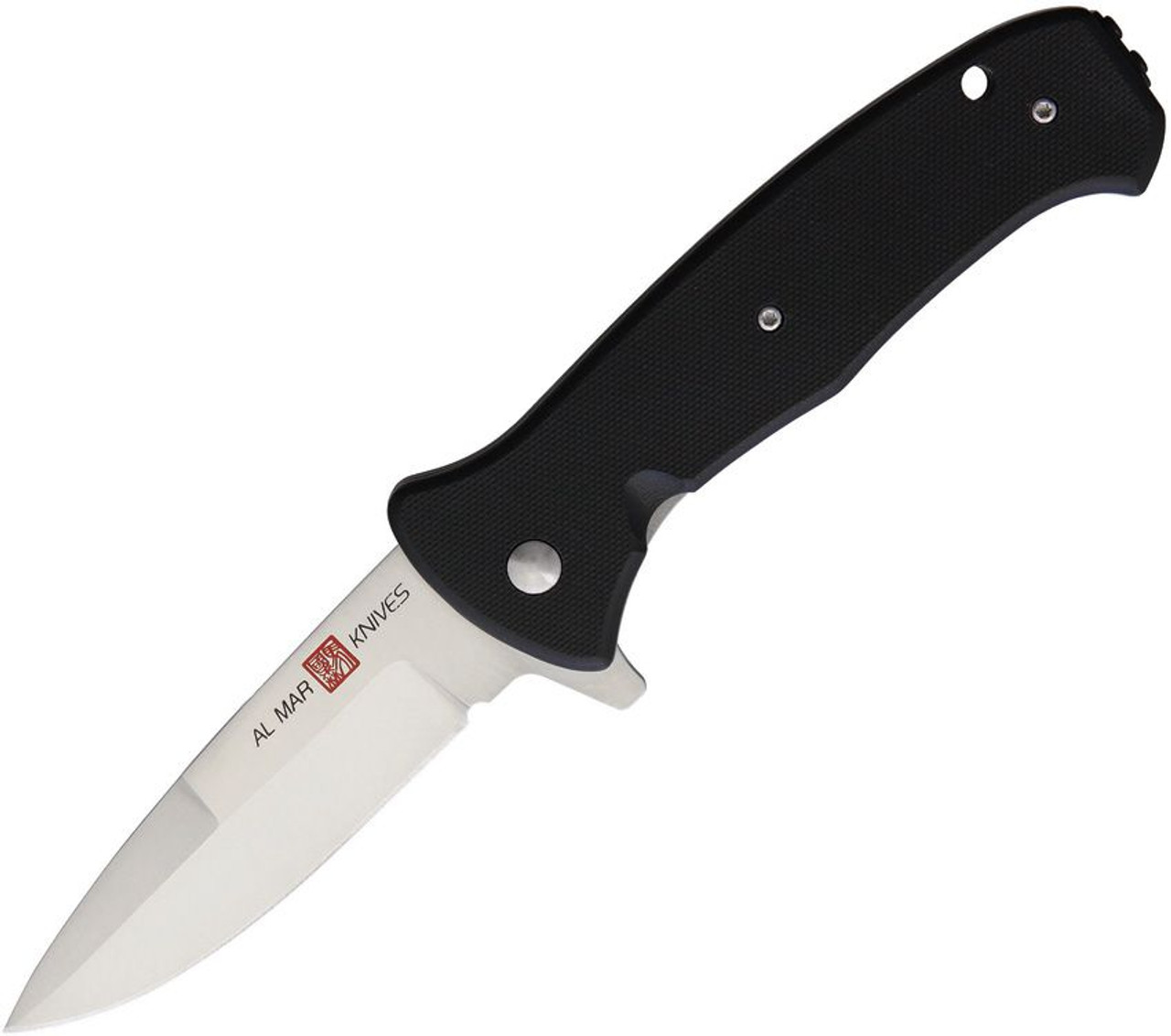 Al Mar S.E.R.E. 2020 G Linerlock A/O AMK2203 - 3.6" D2 Satin Plain Blade, Black G-10 Handle