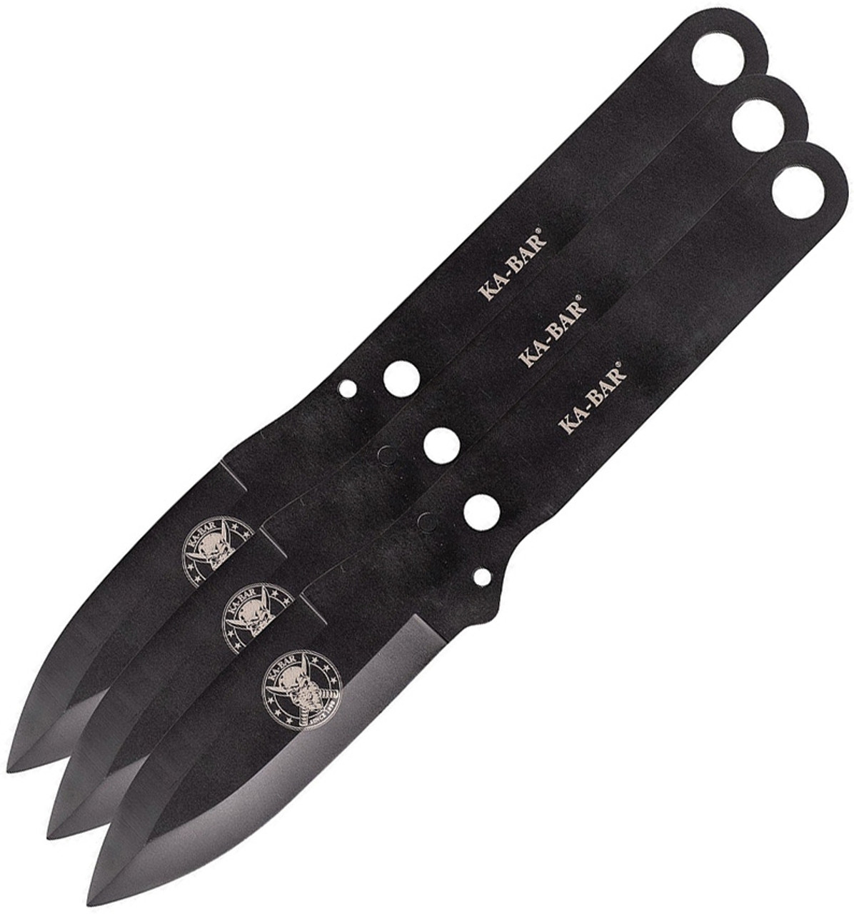 Ka-Bar Throwing Knife Set KA1121, 4" 3Cr13 Plain Blades, 3Cr13 Handle