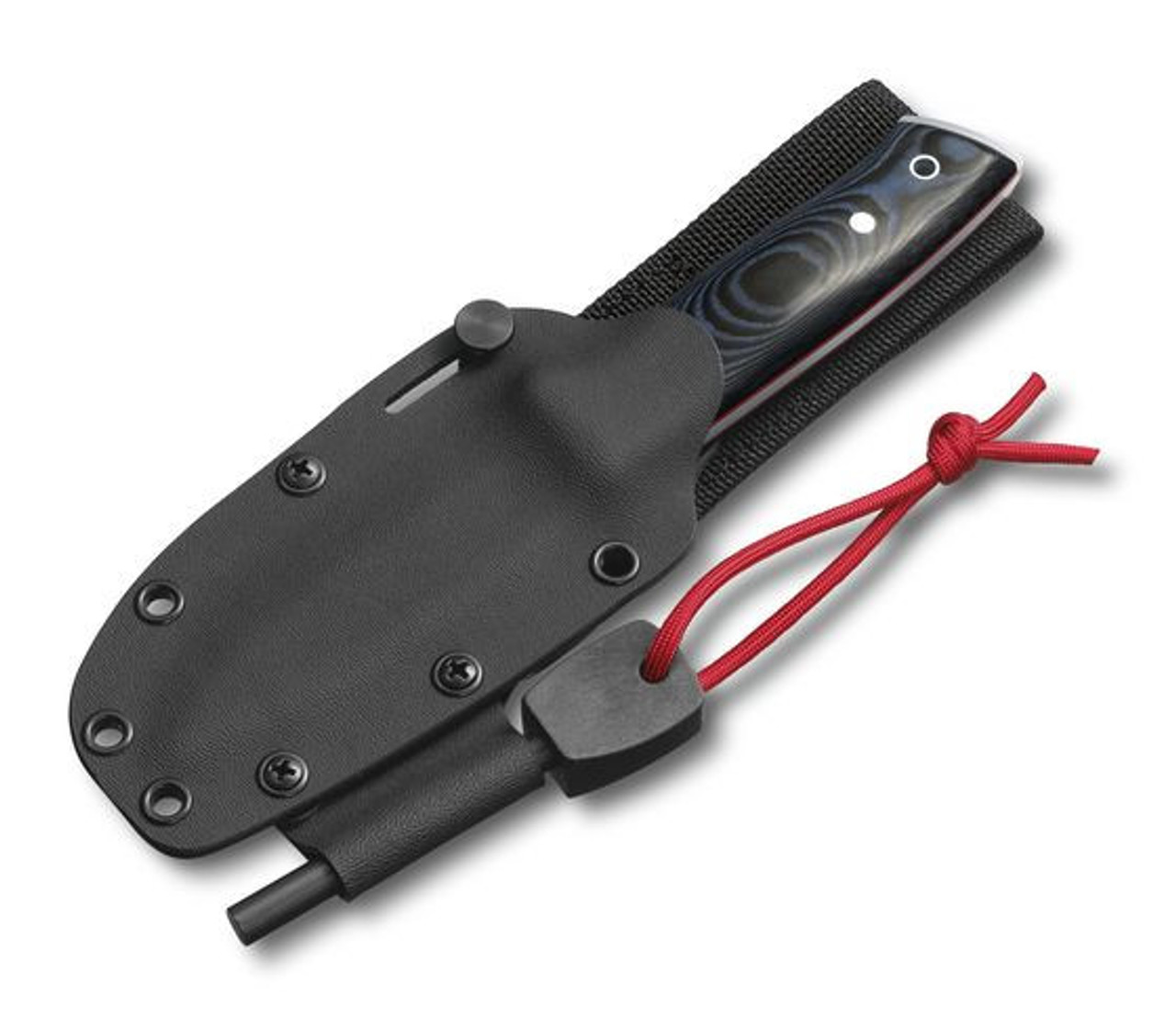 Victorinox Large Outdoor Master VN42261, 4.0" Satin Stainless Drop Point Blade, Black/Blue Micarta Handle