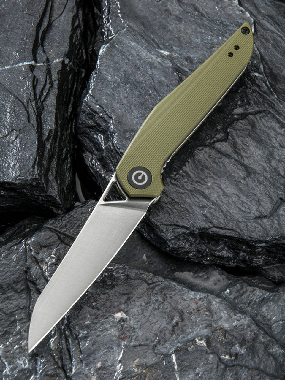 CIVIVI McKenna Folding Knife (C905B)- 2.92” Satin D2 Sheepsfoot Blade, Green G-10 Handles