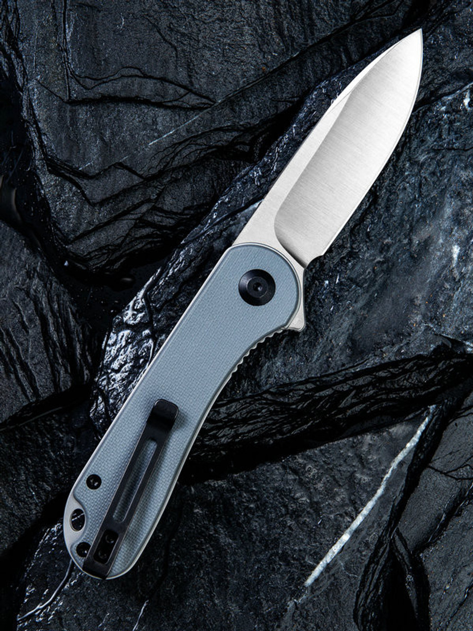 CIVIVI Elementum C907B, 2.96" D2 Satin Drop Point Blade, Gray G-10 Handles