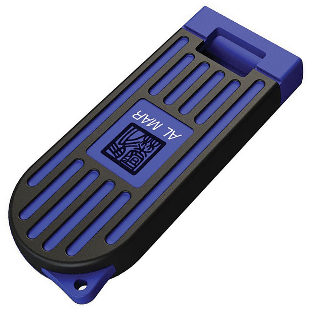 Al Mar 1.3" Stinger Keychain AMK1001BKBL - 1.3" Satin D2 Plain Blade, Blue Polymer Handle