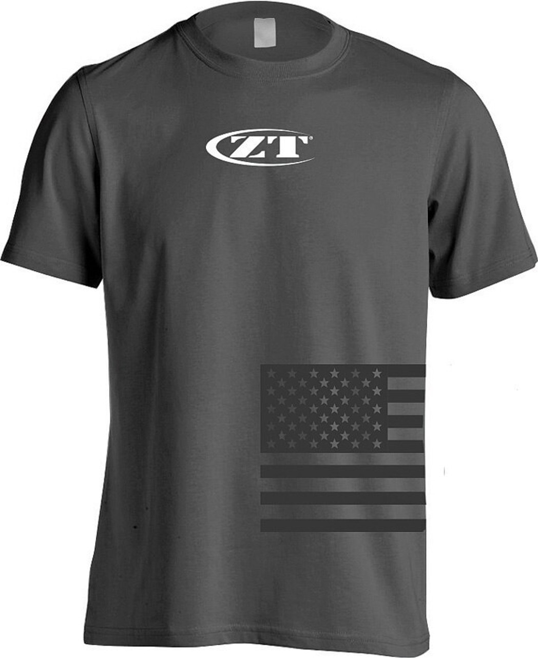 Zero Tolerance 182XL American Flag T-shirt, Gray, XL