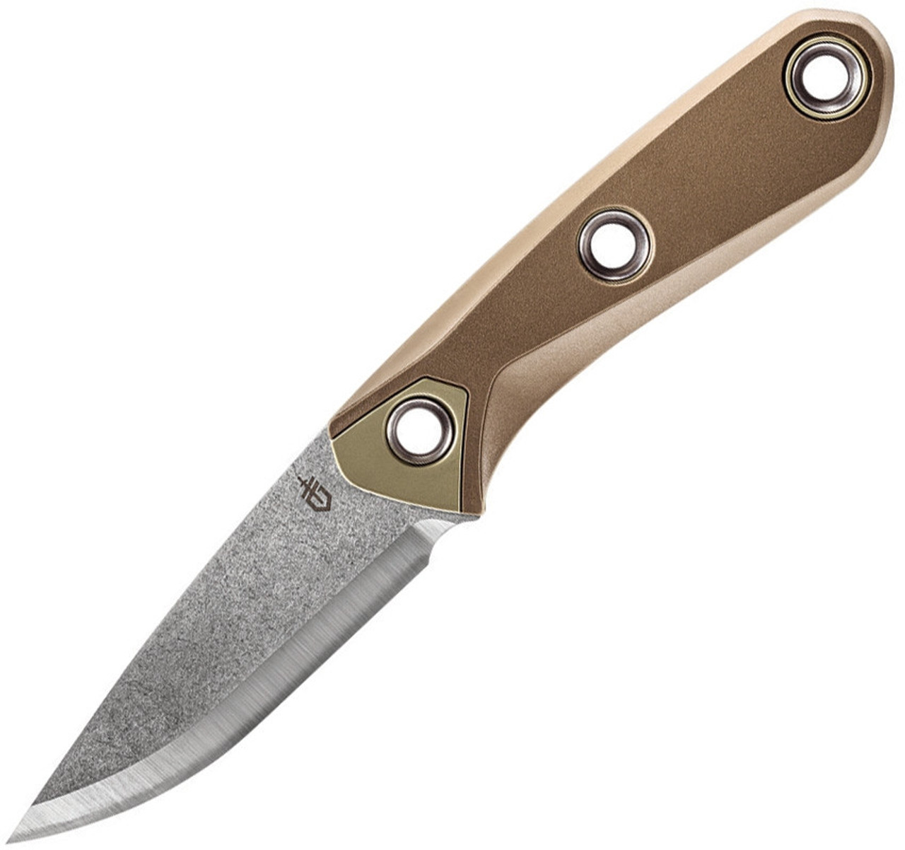 Gerber 1657 Principle Fixed Blade, 3.10" 420HC Stonewash Drop Point Plain Blade, Coyote Brown Rubber Handle