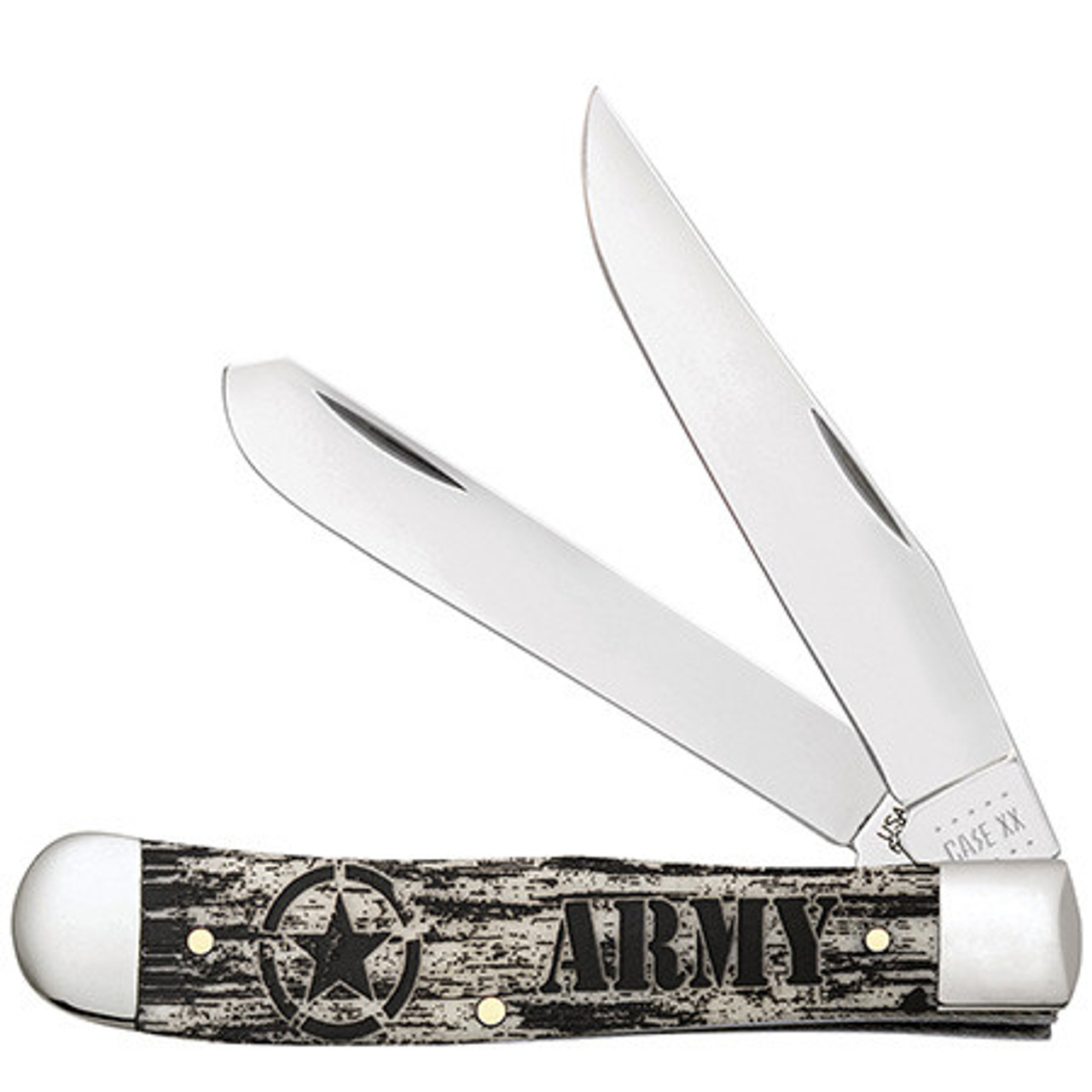 Case Trapper 15032 U.S. Army Embellished Smooth Natural Bone Handle (6254 SS)