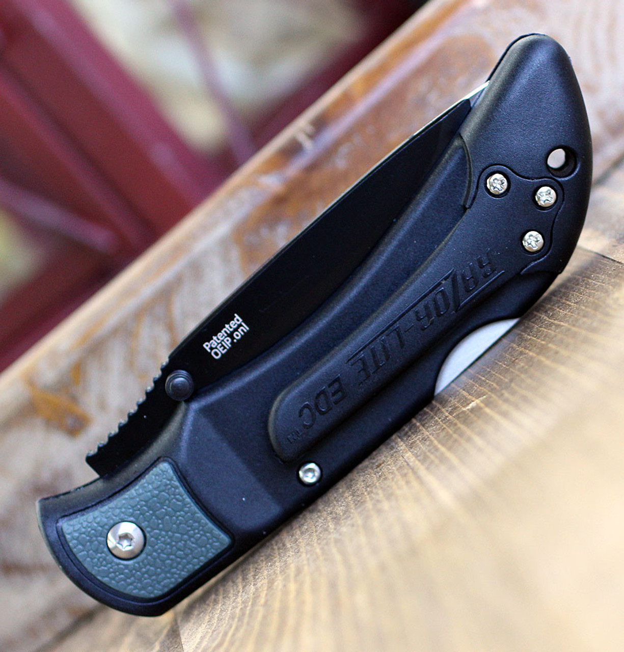 Outdoor Edge RazorLite EDC OERLY50, 3.5" 420J2 SS Replaceable Blade, Gray/Black Grivory Handle