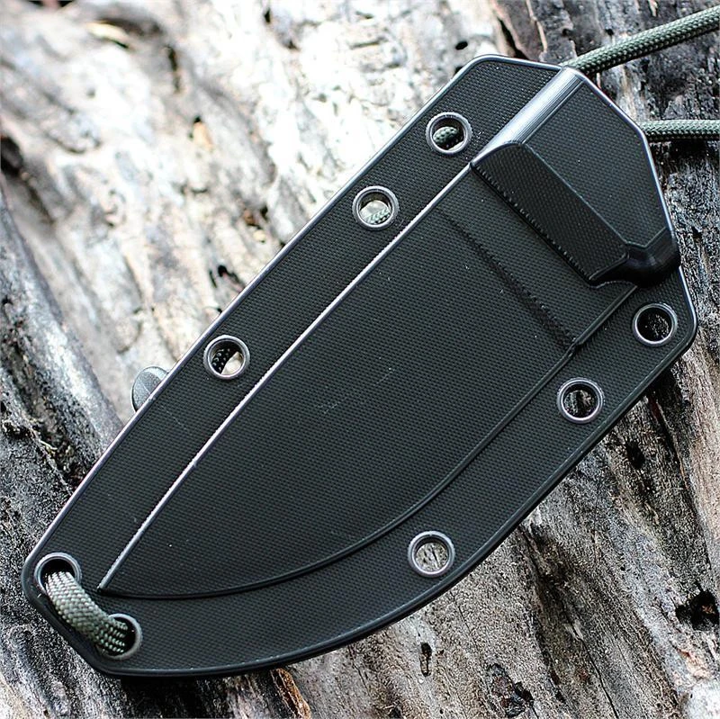ESEE-3 Fixed Blade ESEE-3S-MB-B-CO Injection Molded Black Sheath MOLLE Back Detail View