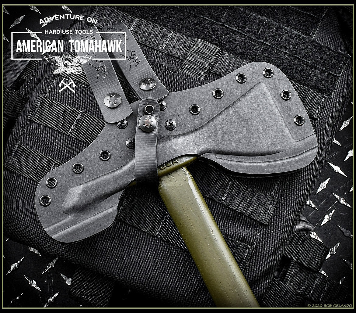 American Tomahawk Model 1, 14.12" Overall Length, OD Green Hickory Handle