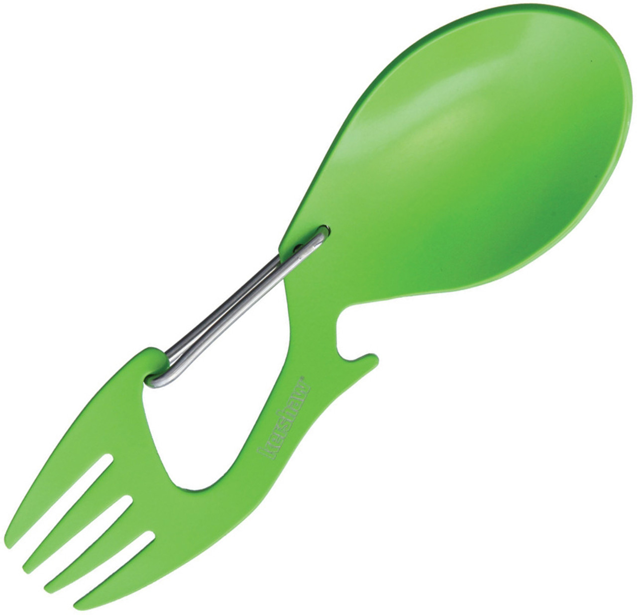 Kershaw 1140 Ration Green , 4.6" 3Cr13MoV SS Spoon and Fork Combo Tool w/Carabiner