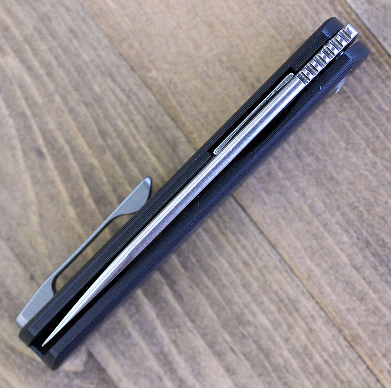 Kizer Feist Ki3499C2, 2.82" CPM S35VN Stonewash Drop Point Plain Blade, Carbon Fiber Handle