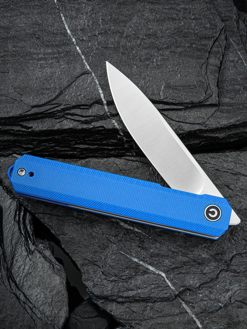 CIVIVI Exarch Folding Knife (C2003B)- 3.22" Satin D2 Drop Point Blade, Blue G-10 Handles